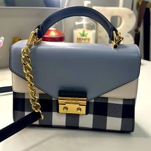 Michael Kors Gingham Blue Cross Body Bag